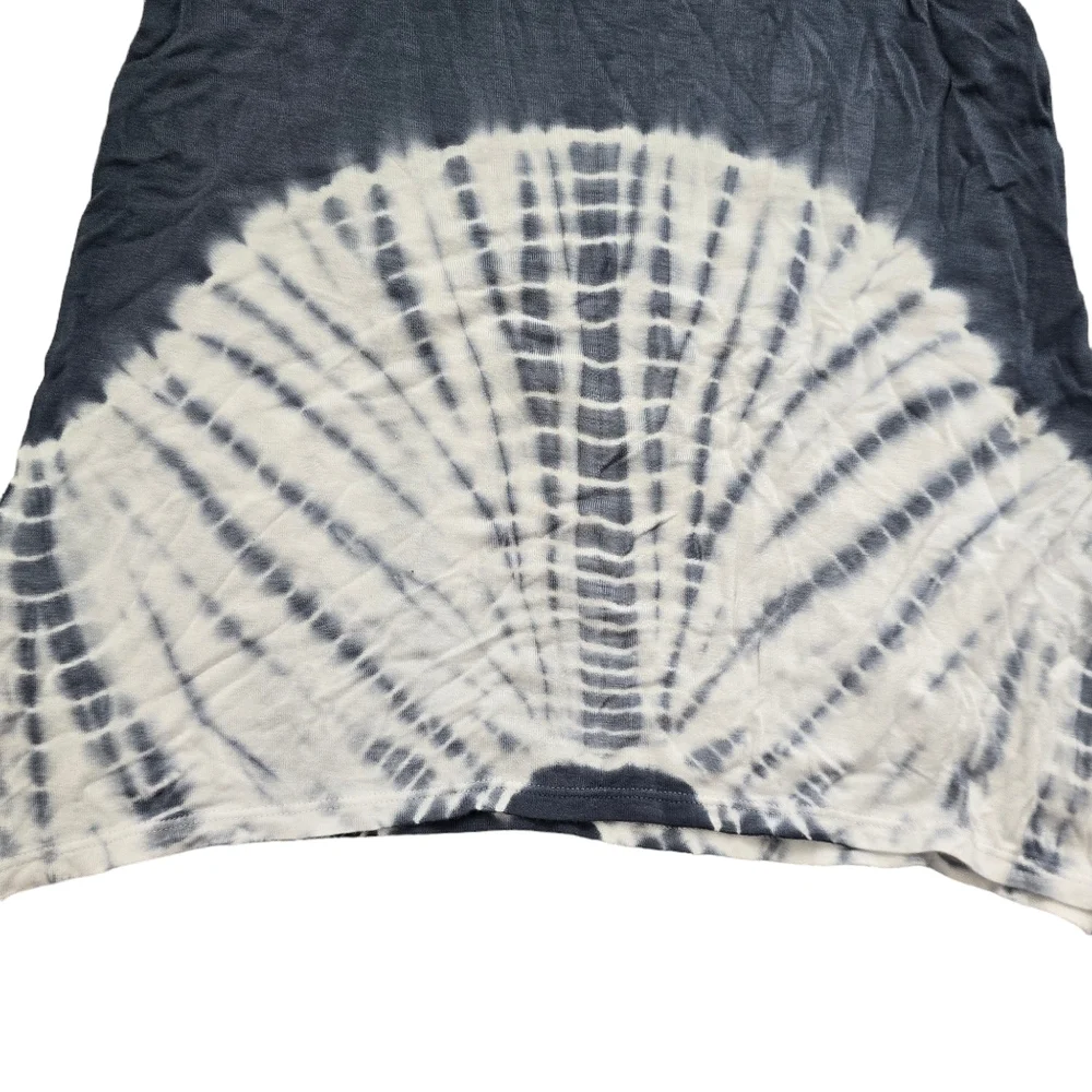 Justice Girls Size 6 7 Tie Dye Tank Top Shibori Dyeing Tunic Top Blue White
